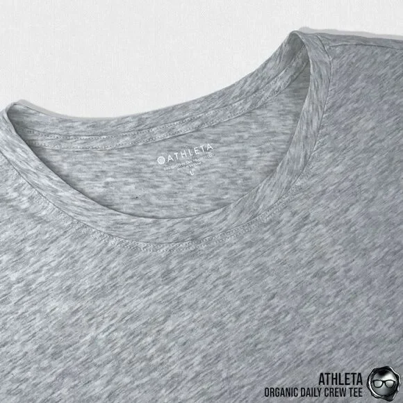 ATHLETA ORGANIC DAILY CREW TEE SHIRT GREY HEATHER COTTON T-SHIRT SIZE LARGE NEW - Picture 7 of 14